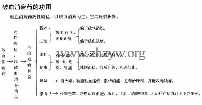 破血消癥药的功用