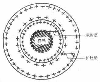 胶粒的双电层结构示意图